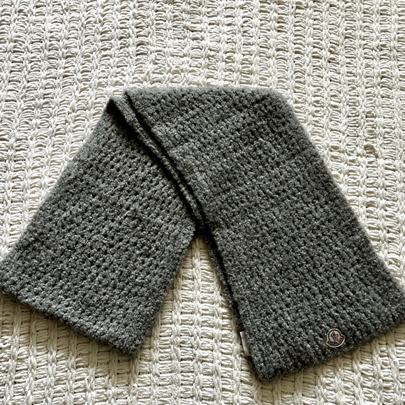 Moncler Grey Wool Scarf - Picture 1 of 4
